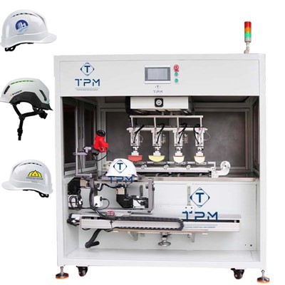 패드 청소 장치가있는 안전 헬멧 패드 인쇄기